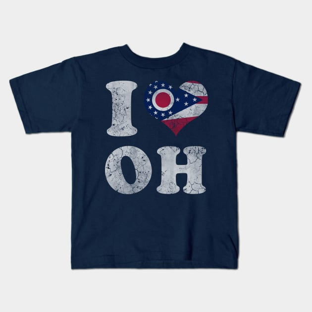 I Heart Flag of Ohio Kids T-Shirt by E